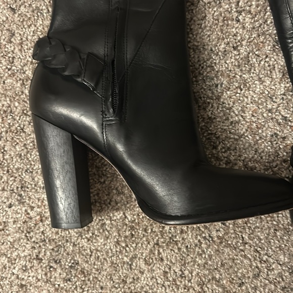 Elizabeth and James Sonny black leather knee high boots size 7.5 - Picture 4 of 7
